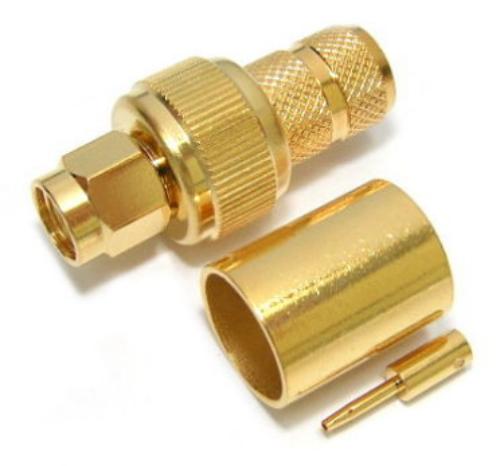 SMA Plug Crimp Reverse Polarity LMR400 Gold
